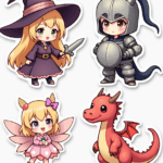 Kawaii & Chibi Style - Sticker Sheet v17